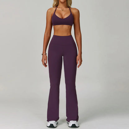 Yoga Set Women's Sportswear Yoga Suit Sports Top High Waist Leggings Two Piece Workout Clothes Fitness Gym Sets Athletic Wear