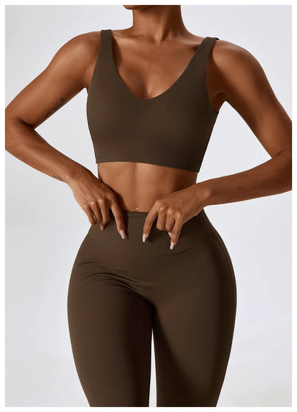 Women’s Seamless Activewear Set – Long Sleeve Crop Top & Sculpting Gym Leggings (2PCS)