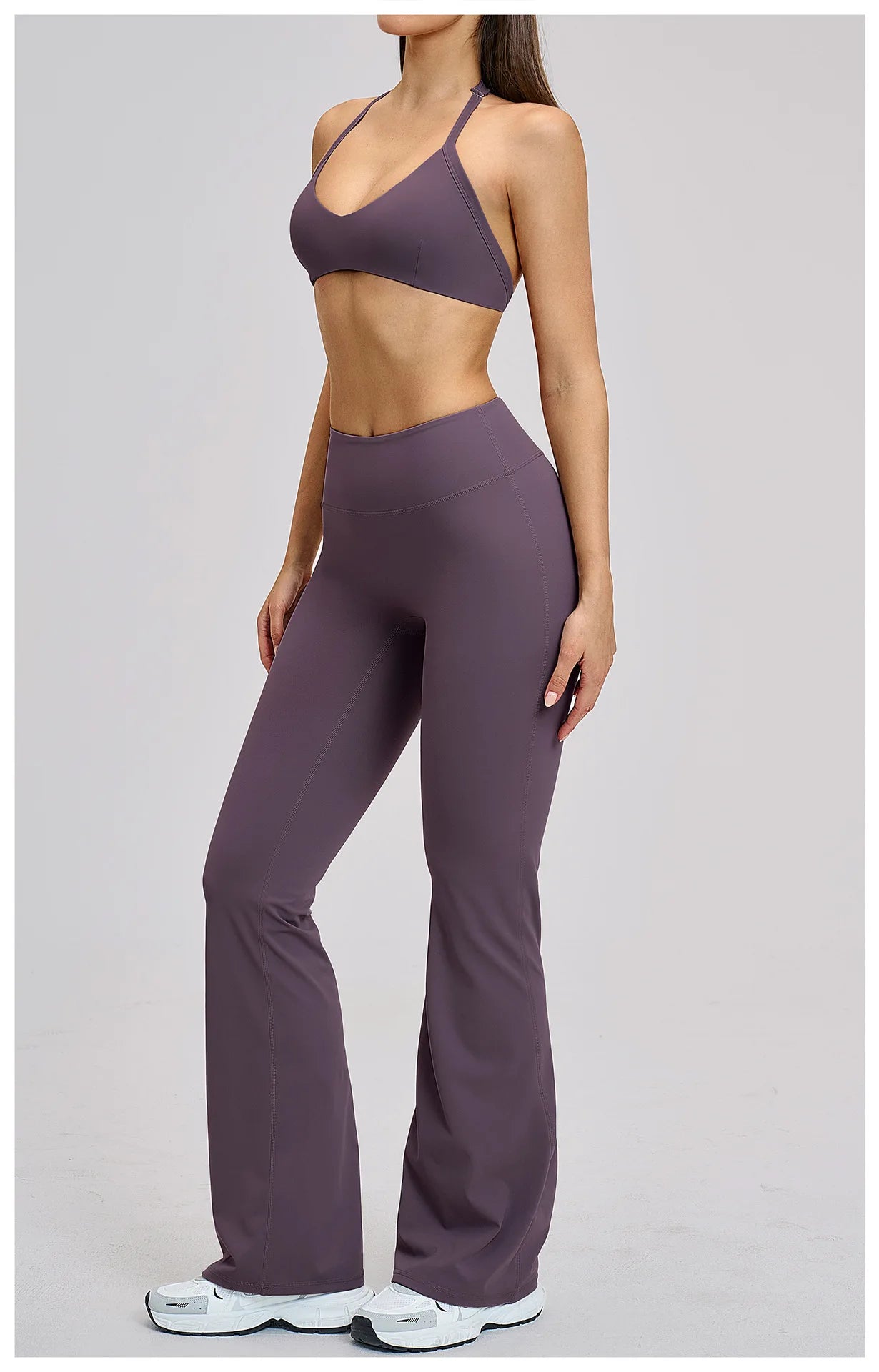 Women’s Flare Leggings Set with Hollow Back Sports Bra | Gym & Yoga