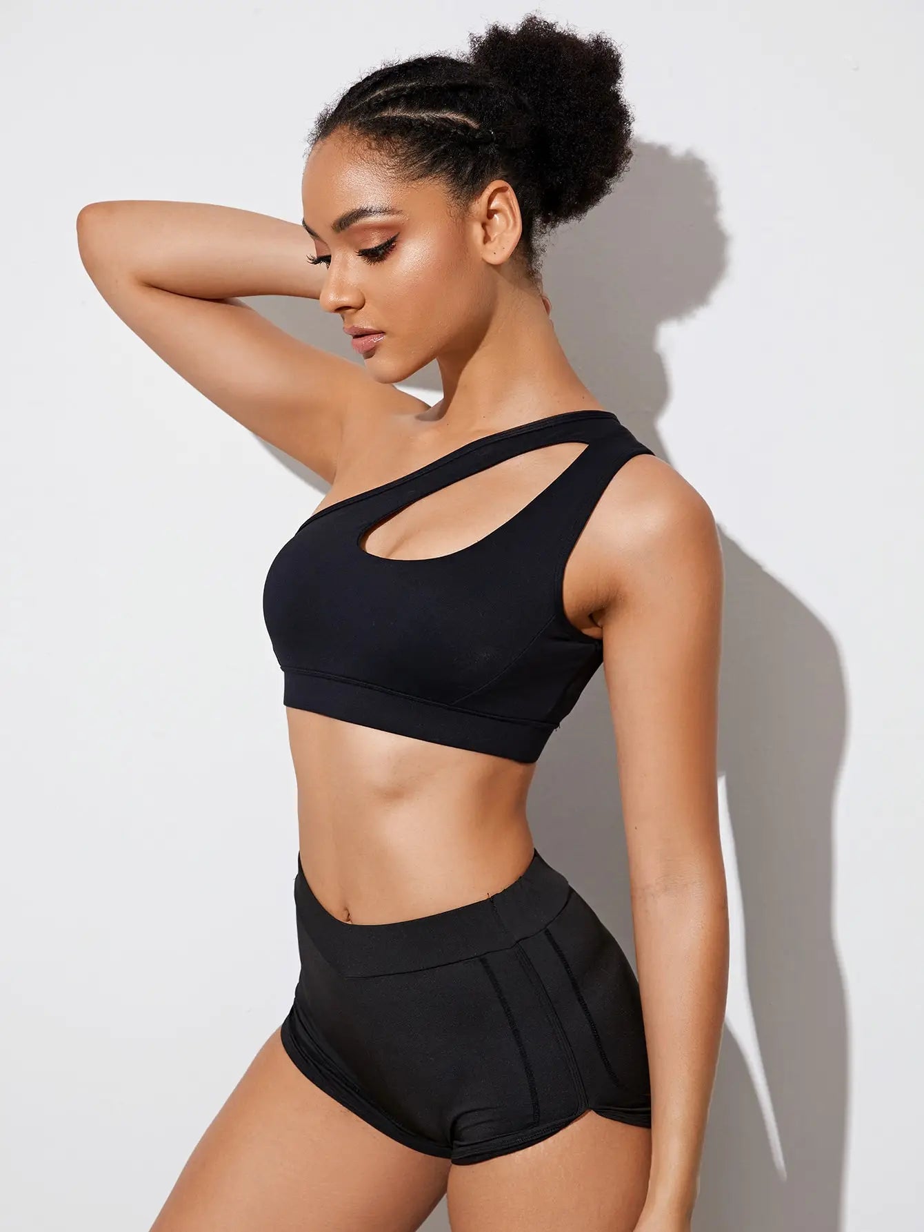 Women’s One Shoulder Push-Up Sports Bra – Shockproof Active Fit