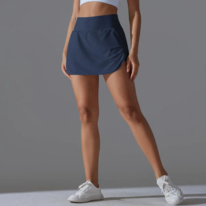 Women’s Athletic Tennis Skirt with Pockets – Built-In Shorts Skort