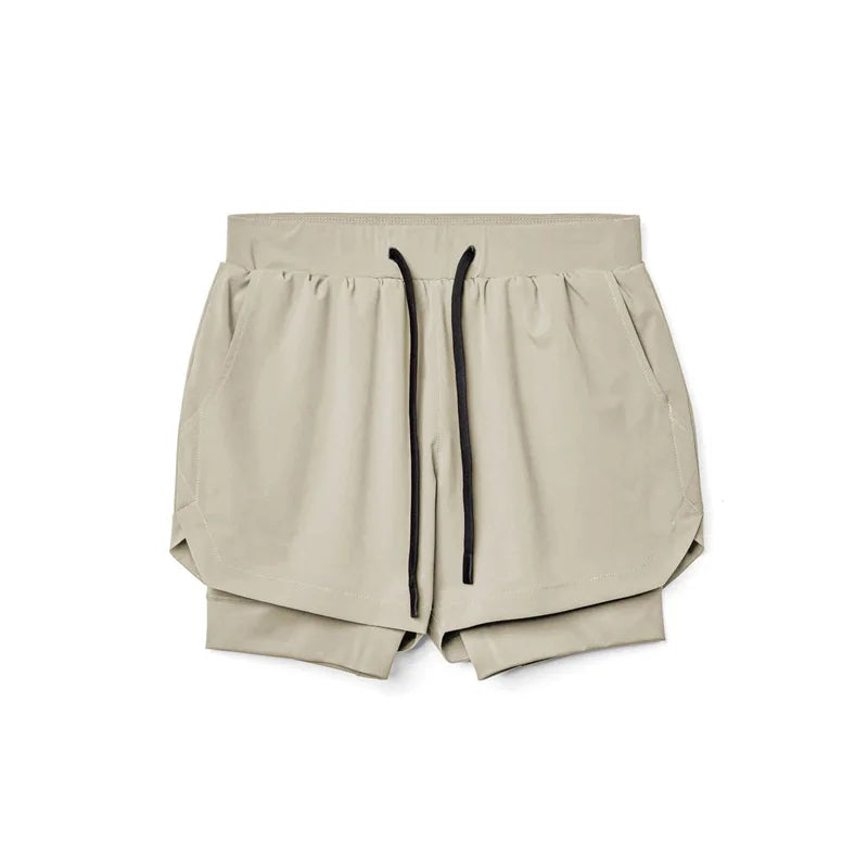 Men’s Double Layer Workout Shorts – Quick-Dry Gym, Running & Fitness Wear
