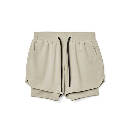 Men’s Double Layer Workout Shorts – Quick-Dry Gym, Running & Fitness Wear