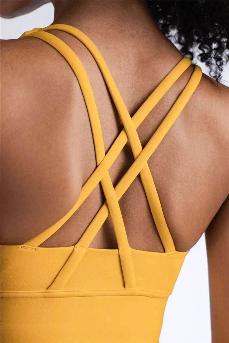 Cross Back Sports Bra for Women | Breathable Fitness & Yoga Top