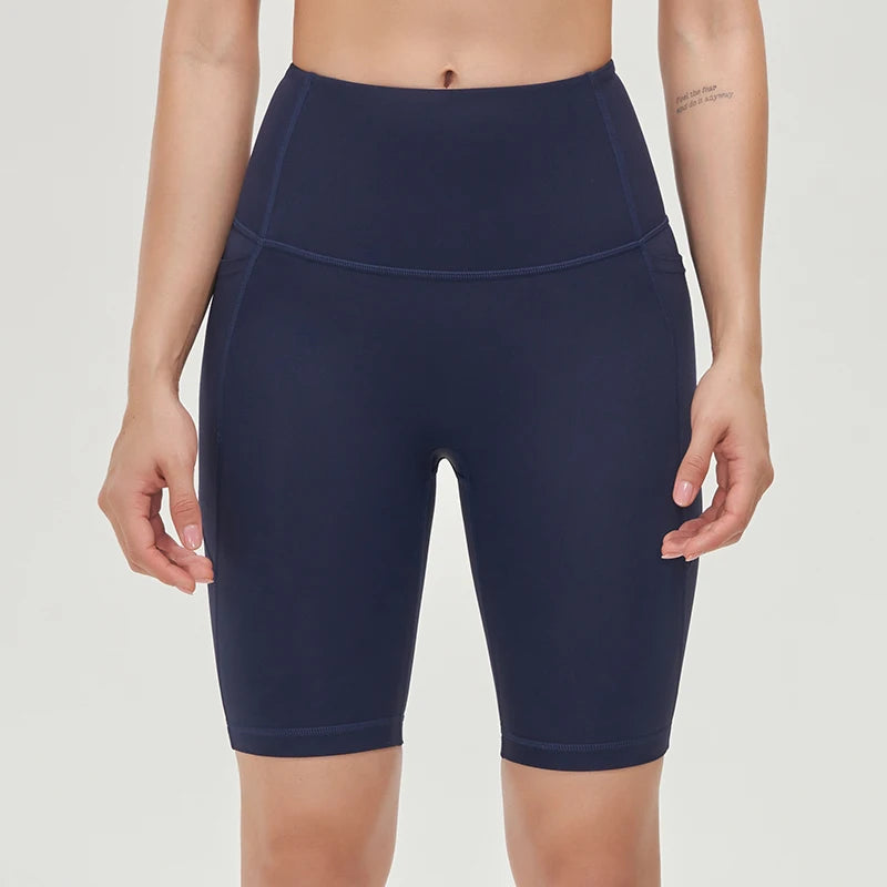 Seamless High Waist Workout Shorts for Women | Gym, Yoga & Cycling Shorts with Pockets