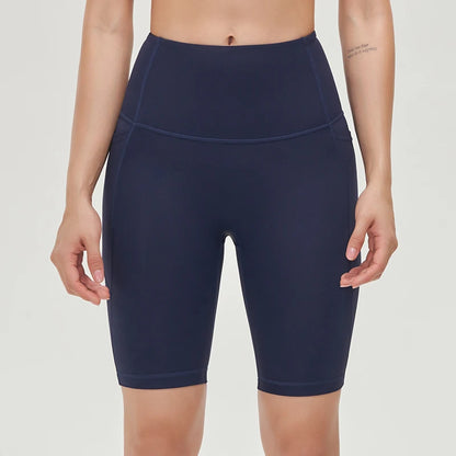 Seamless High Waist Workout Shorts for Women | Gym, Yoga & Cycling Shorts with Pockets