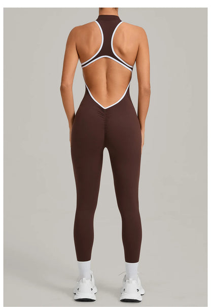 Women’s Padded Sports Jumpsuit – Fitness Overalls Gym Workout Set