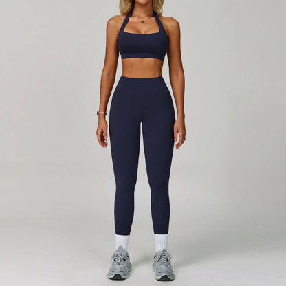 Yoga Set Women's Sportswear Yoga Suit Sports Top High Waist Leggings Two Piece Workout Clothes Fitness Gym Sets Athletic Wear