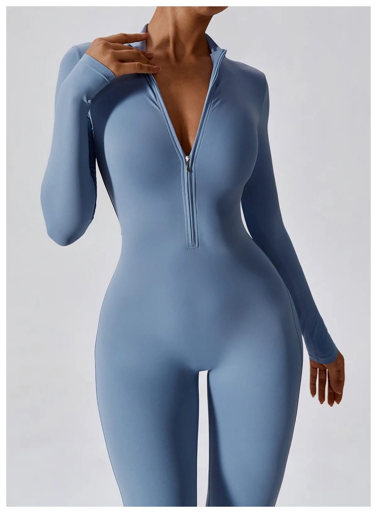 Warm Plush One-Piece Fitness Jumpsuit for Women | Long Sleeve Gym Wear