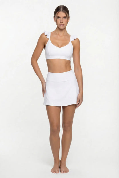 Women’s Workout Set – Anti-Exposure Yoga Bra & Skirt