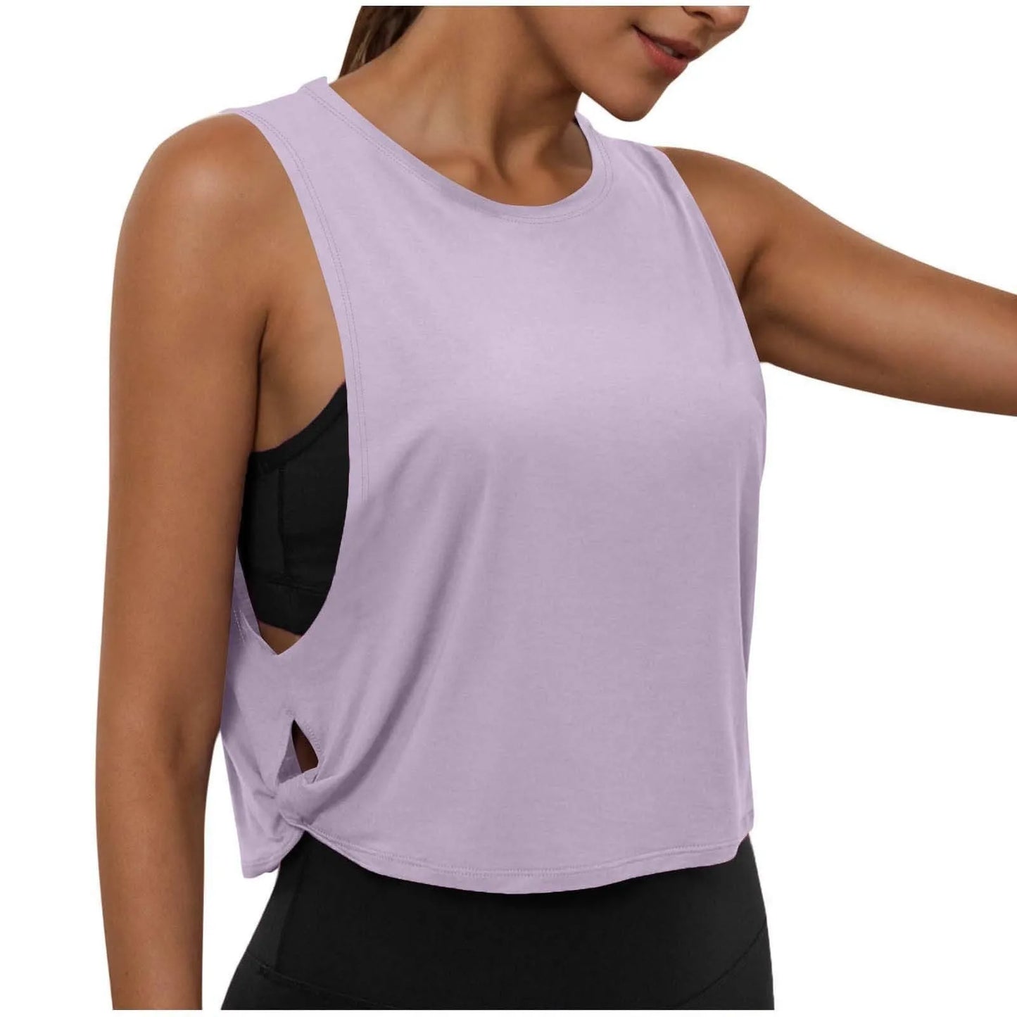 Women’s Sleeveless Breathable Workout Tank Top – Lightweight Yoga & Gym Crop Vest