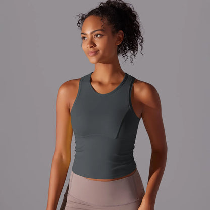 Women’s Sleeveless Gym Top – Slim Fit Quick-Dry Breathable Workout Vest