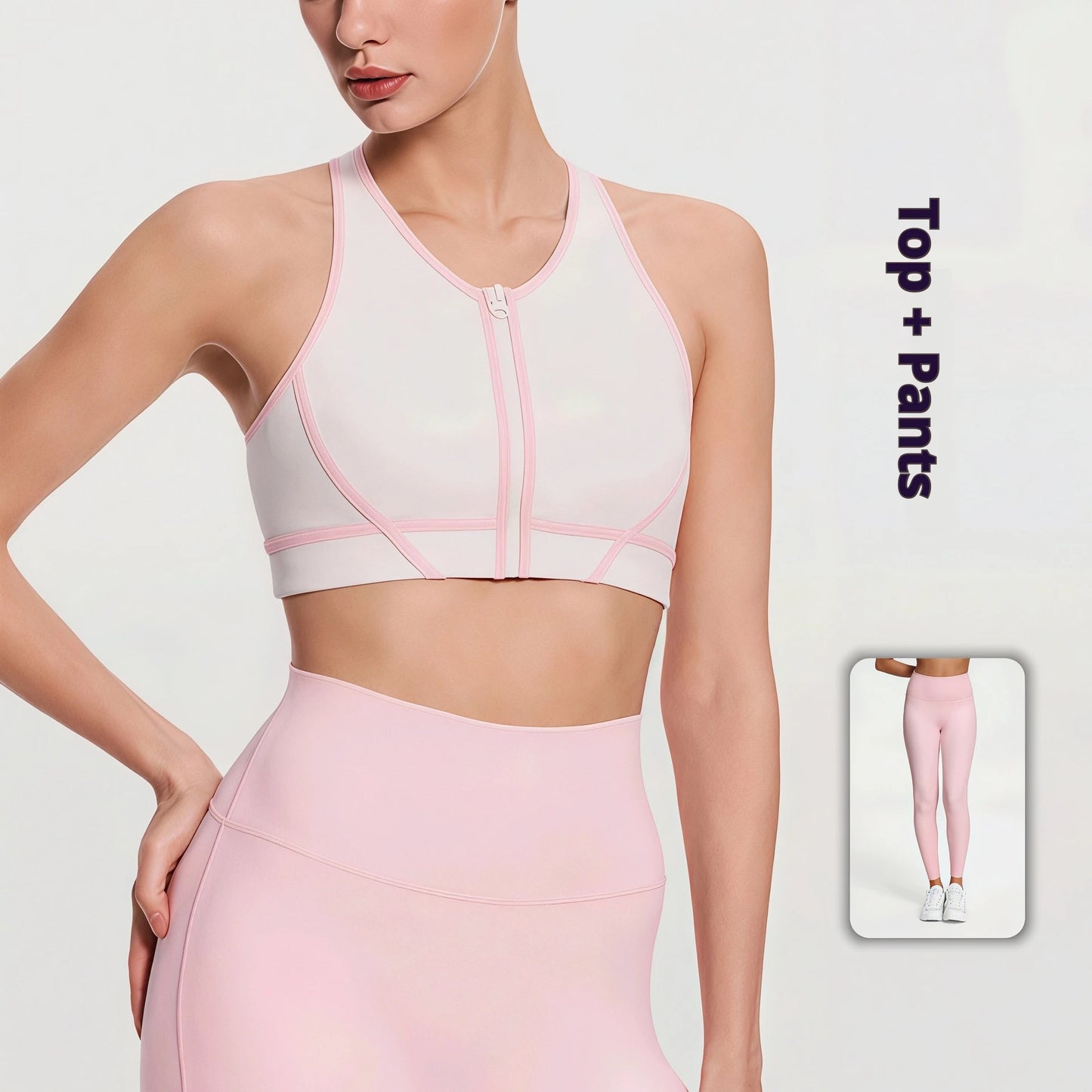 Women's Nude Feel 2-Piece Gym Set – Beauty Back Sportswear for Running & Training