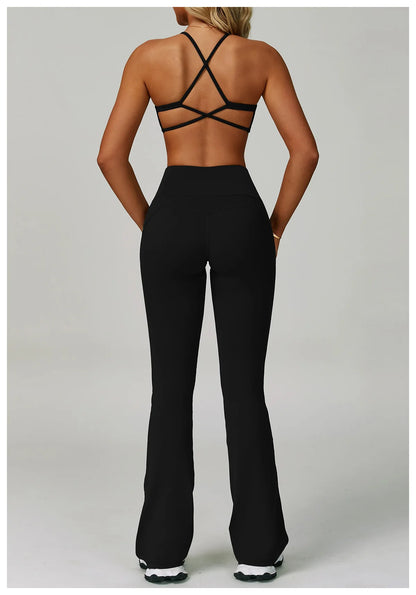Yoga Set Women's Sportswear Yoga Suit Sports Top High Waist Leggings Two Piece Workout Clothes Fitness Gym Sets Athletic Wear