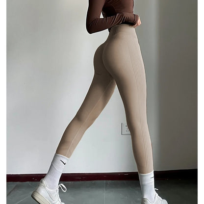 Peach Sculpt High-Waist Leggings – Breathable Quick-Dry Gym Fit