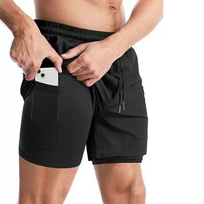 Men’s 2-in-1 Gym Running Shorts – Quick Dry Workout & Training Activewear