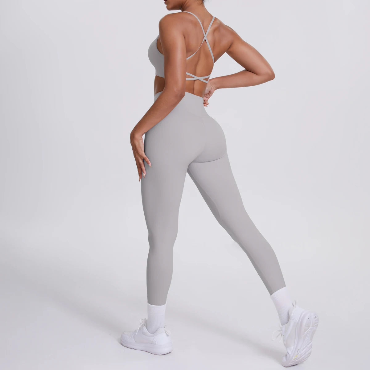 Yoga Suit Sports Set Gym Seamless High Impact Sports Bra Women's High Waist and Hips Tight Peach Buttocks Pants Womens Sportswea