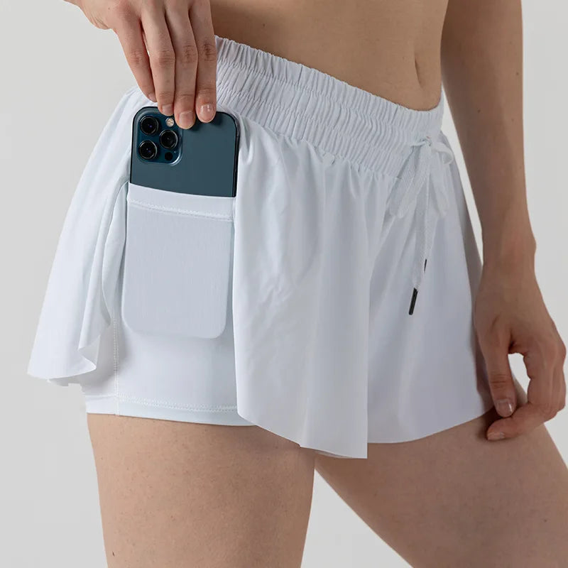 2-in-1 Flowy Skort for Women | Gym, Running, Yoga & Tennis Shorts