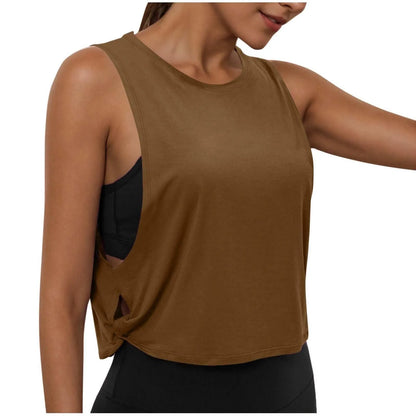 Women’s Sleeveless Breathable Workout Tank Top – Lightweight Yoga & Gym Crop Vest