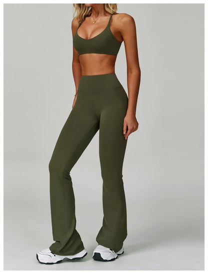 Yoga Set Women's Sportswear Yoga Suit Sports Top High Waist Leggings Two Piece Workout Clothes Fitness Gym Sets Athletic Wear