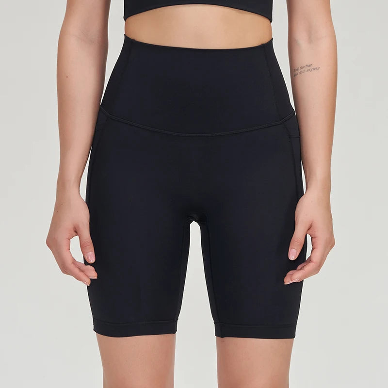 Seamless High Waist Workout Shorts for Women | Gym, Yoga & Cycling Shorts with Pockets
