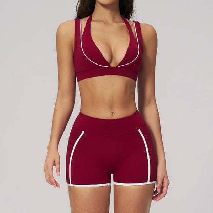 Women’s 2-Piece Active Set – High Support Bra & Contour High-Waist Shorts