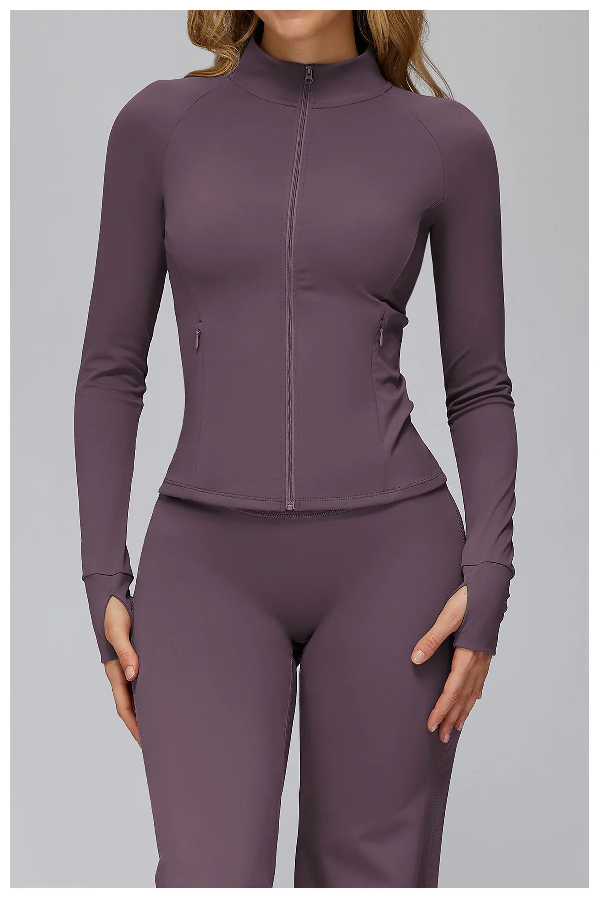 Women’s Zip-Up Performance Jacket – Long Sleeve Quick-Dry Gym & Yoga Activewear