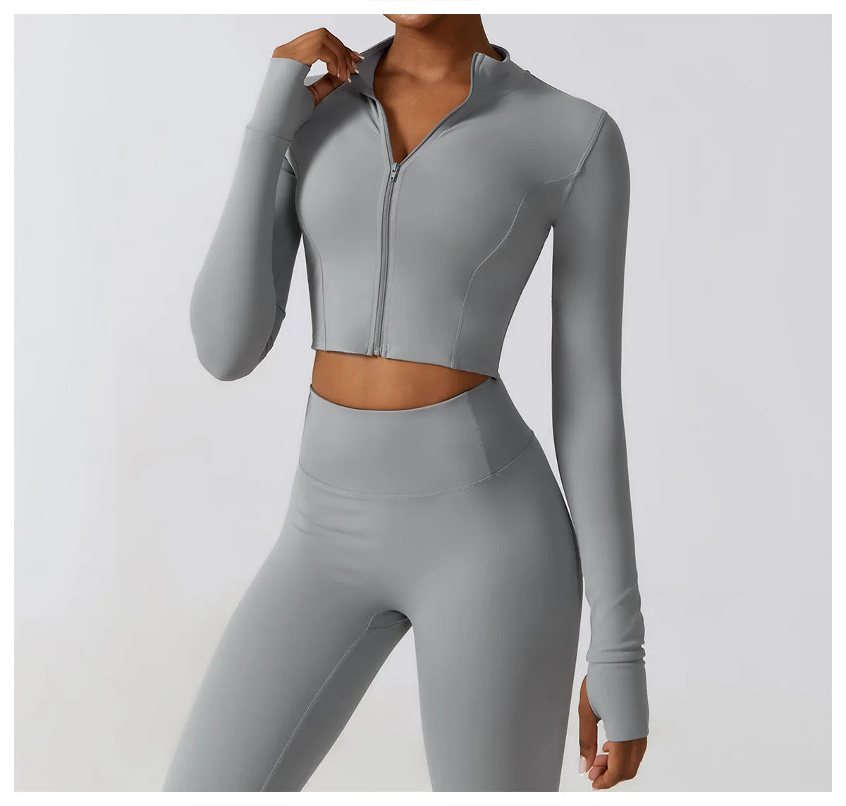 Women’s Quick-Dry Fitness Jacket – Zip-Up Long Sleeve Workout & Yoga Training Top