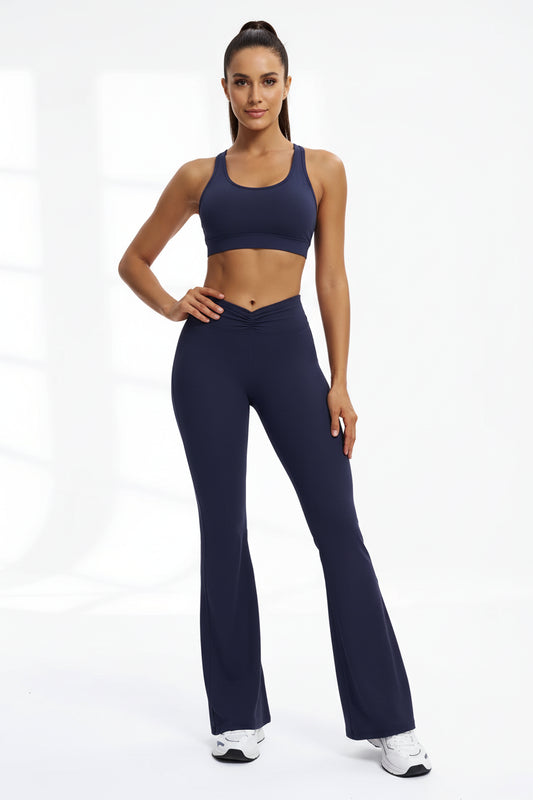 High-Waisted Flare Yoga Pants – Sculpting Push-Up Bell Bottom Leggings