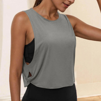 Women’s Sleeveless Breathable Workout Tank Top – Lightweight Yoga & Gym Crop Vest
