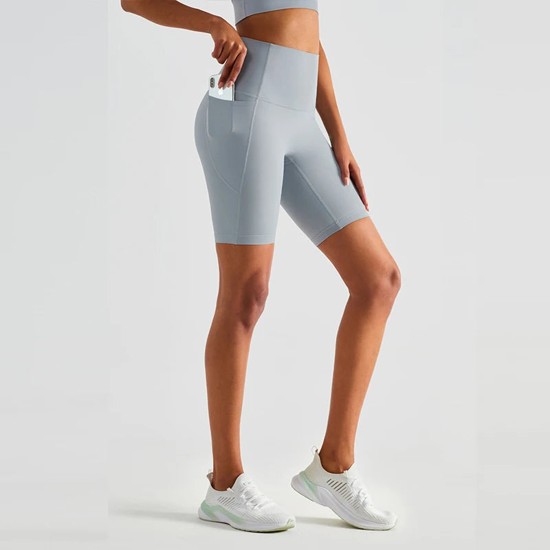 Seamless High Waist Workout Shorts for Women | Gym, Yoga & Cycling Shorts with Pockets