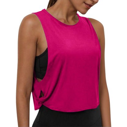 Women’s Sleeveless Breathable Workout Tank Top – Lightweight Yoga & Gym Crop Vest
