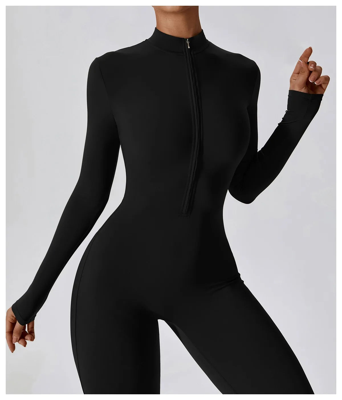Warm Plush One-Piece Fitness Jumpsuit for Women | Long Sleeve Gym Wear