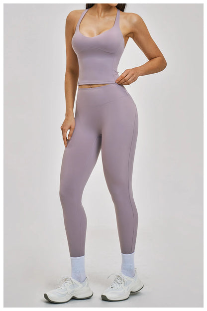 Women’s 2PCS Yoga Set – High Waist Leggings & Sports Bra Gym Workout Outfit