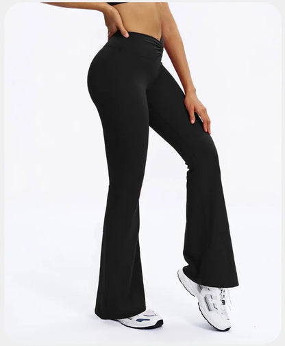 High-Waisted Flare Yoga Pants – Sculpting Push-Up Bell Bottom Leggings