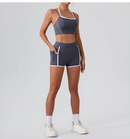 Women’s Halter Neck Fitness Tank Top – Adjustable Strap Running Sports Bra