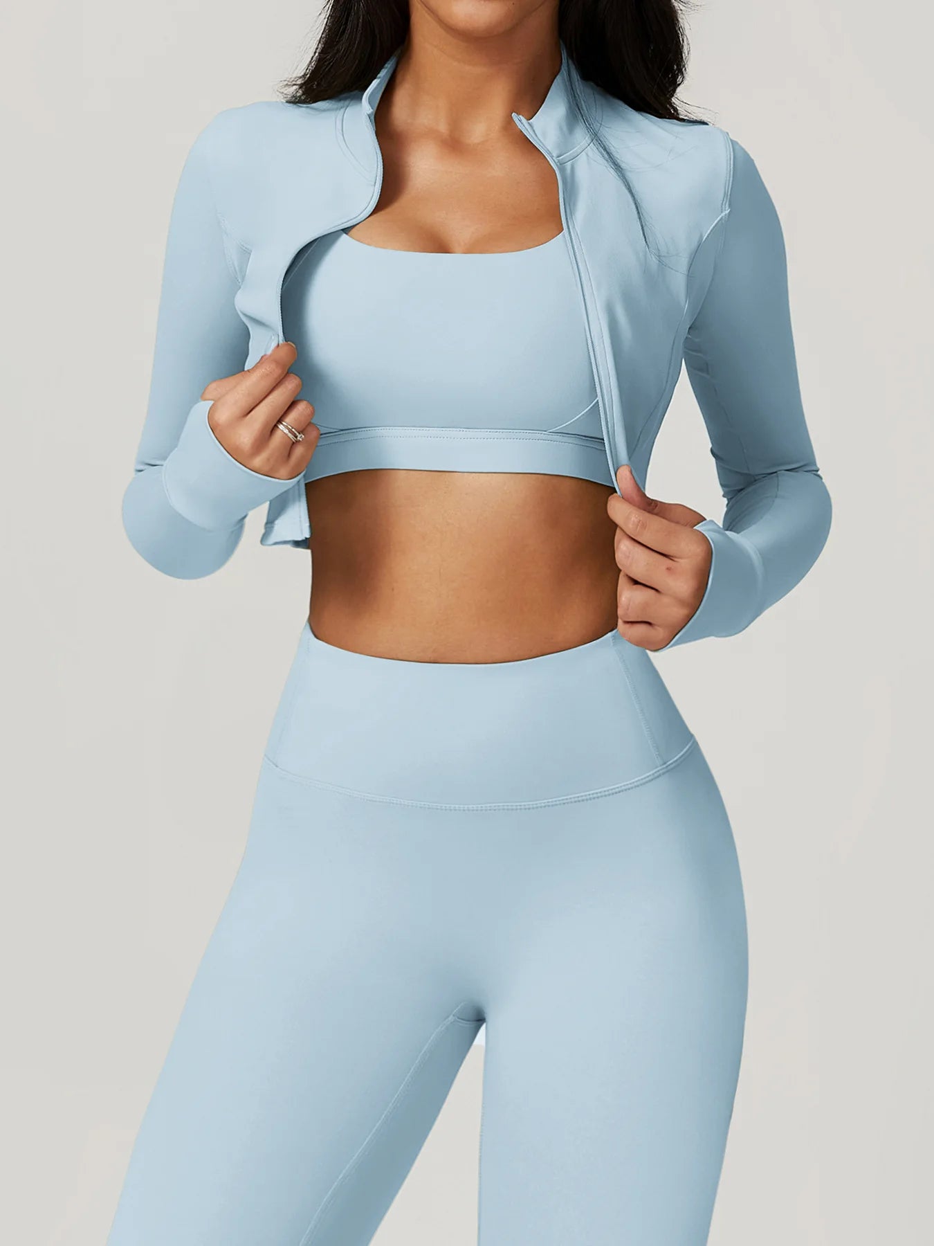 Women’s Quick-Dry Fitness Jacket – Zip-Up Long Sleeve Workout & Yoga Training Top