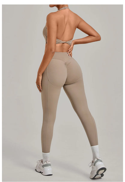 Women’s Push-Up Sports Bra & Leggings Set – High Waist Gym & Yoga Workout Outfit