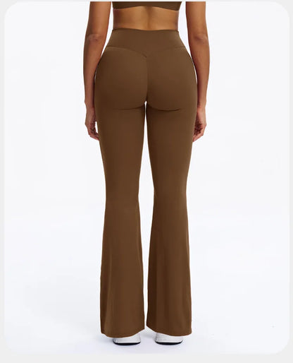 High-Waisted Flare Yoga Pants – Sculpting Push-Up Bell Bottom Leggings