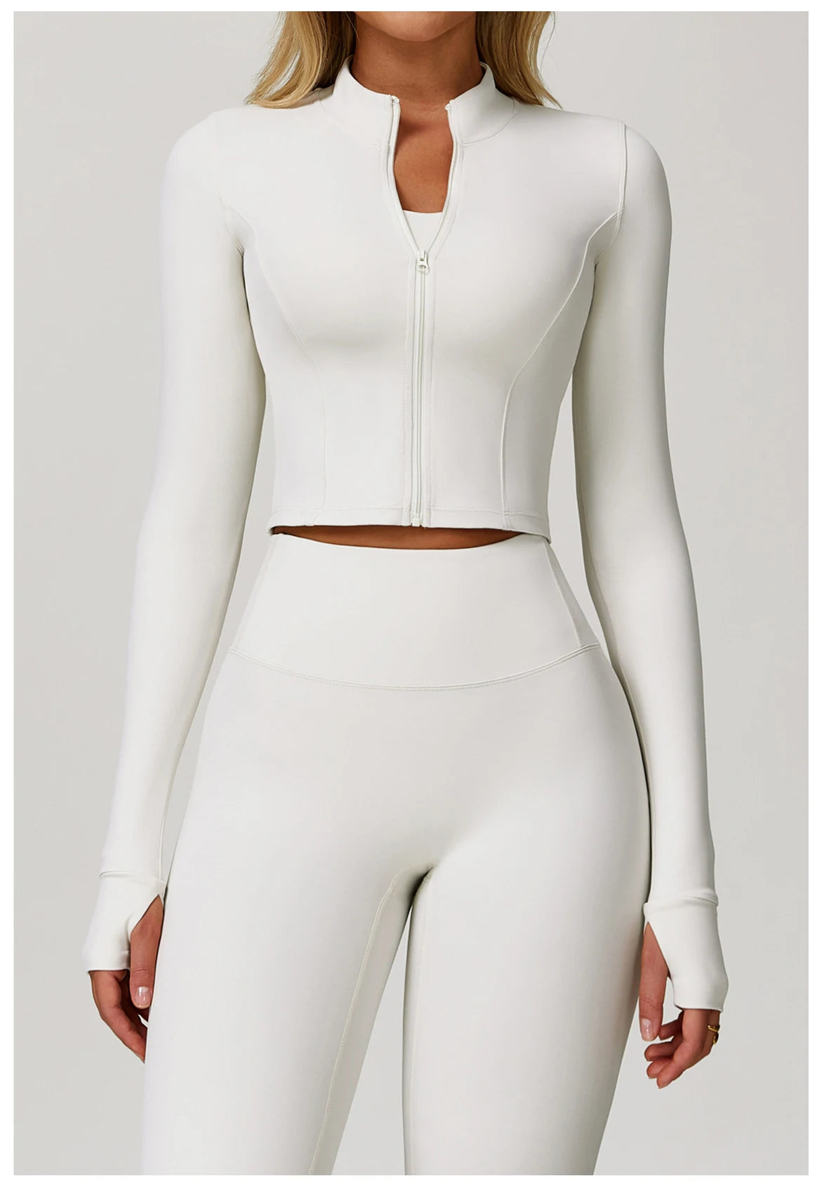 Women’s Quick-Dry Fitness Jacket – Zip-Up Long Sleeve Workout & Yoga Training Top