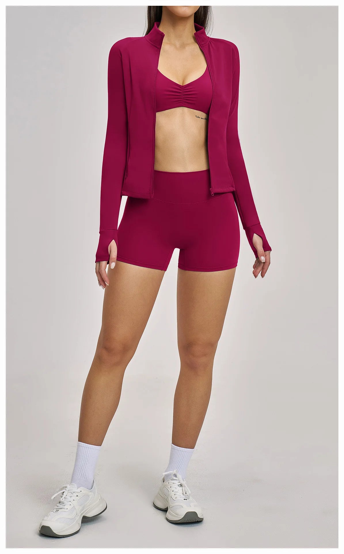 Women’s Zip-Up Performance Jacket – Long Sleeve Quick-Dry Gym & Yoga Activewear