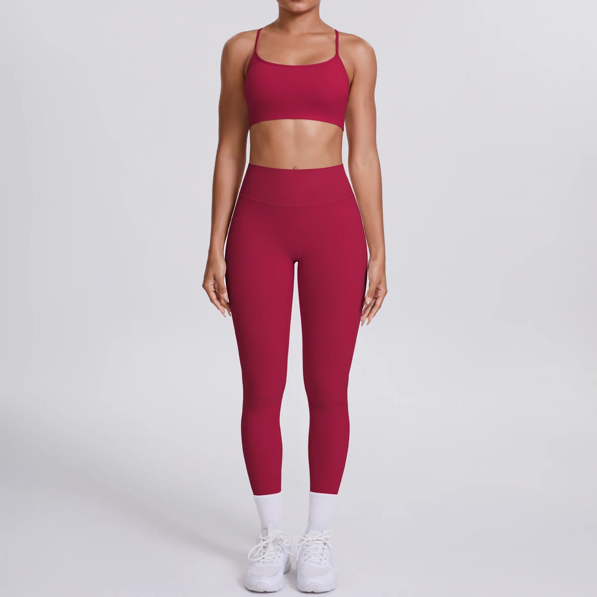 Yoga Suit Sports Set Gym Seamless High Impact Sports Bra Women's High Waist and Hips Tight Peach Buttocks Pants Womens Sportswea