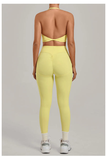 Women’s Push-Up Sports Bra & Leggings Set – High Waist Gym & Yoga Workout Outfit