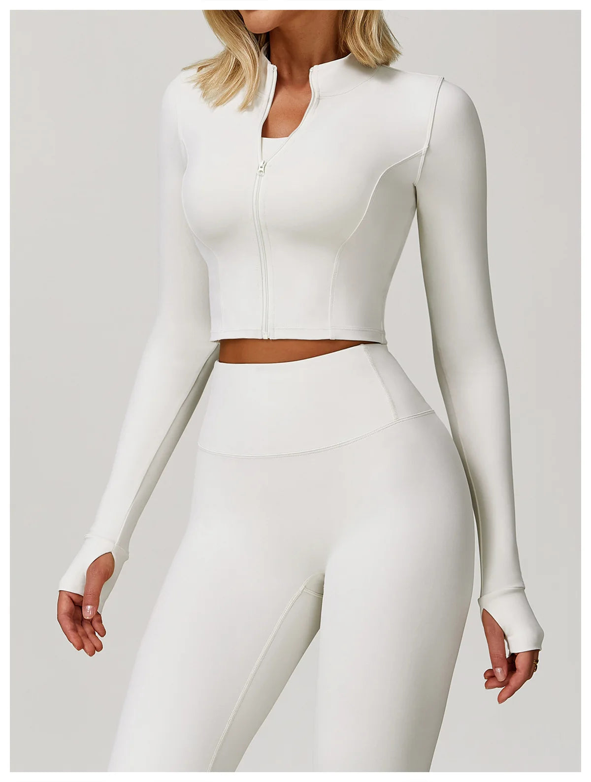Women’s Quick-Dry Fitness Jacket – Zip-Up Long Sleeve Workout & Yoga Training Top
