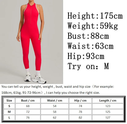 Women’s Padded Sports Jumpsuit – Fitness Overalls Gym Workout Set