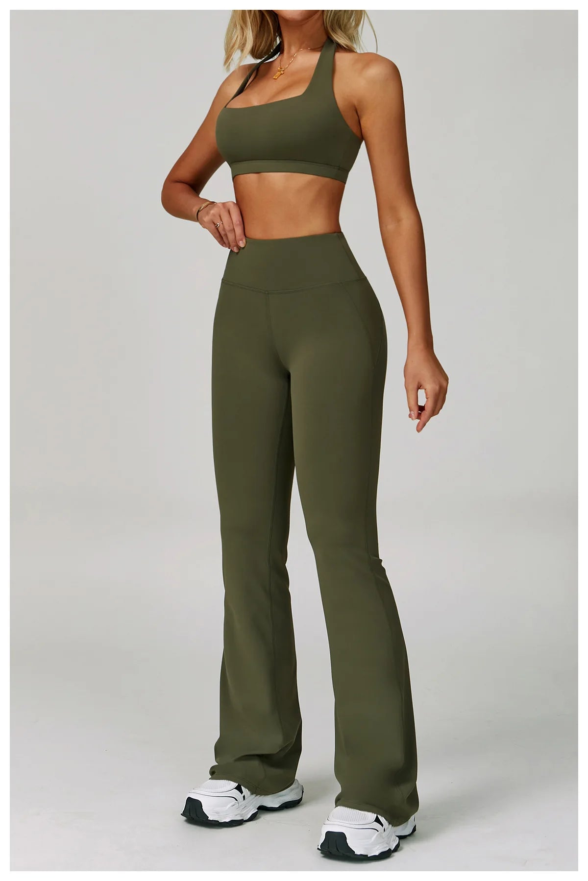 Yoga Set Women's Sportswear Yoga Suit Sports Top High Waist Leggings Two Piece Workout Clothes Fitness Gym Sets Athletic Wear