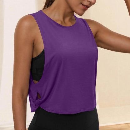 Women’s Sleeveless Breathable Workout Tank Top – Lightweight Yoga & Gym Crop Vest
