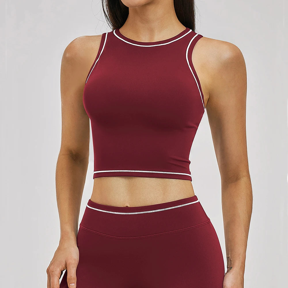 Women’s High Support Push-Up Sports Bra – Quick-Dry Workout Yoga Gym Tank