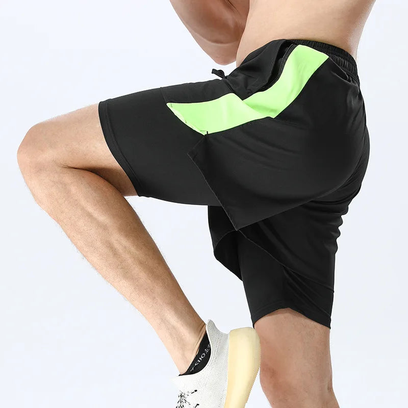 Men’s Double Layer Running Shorts – Loose Fit Quick-Dry Fitness & Training Pants