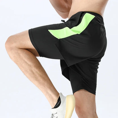 Men’s Double Layer Running Shorts – Loose Fit Quick-Dry Fitness & Training Pants